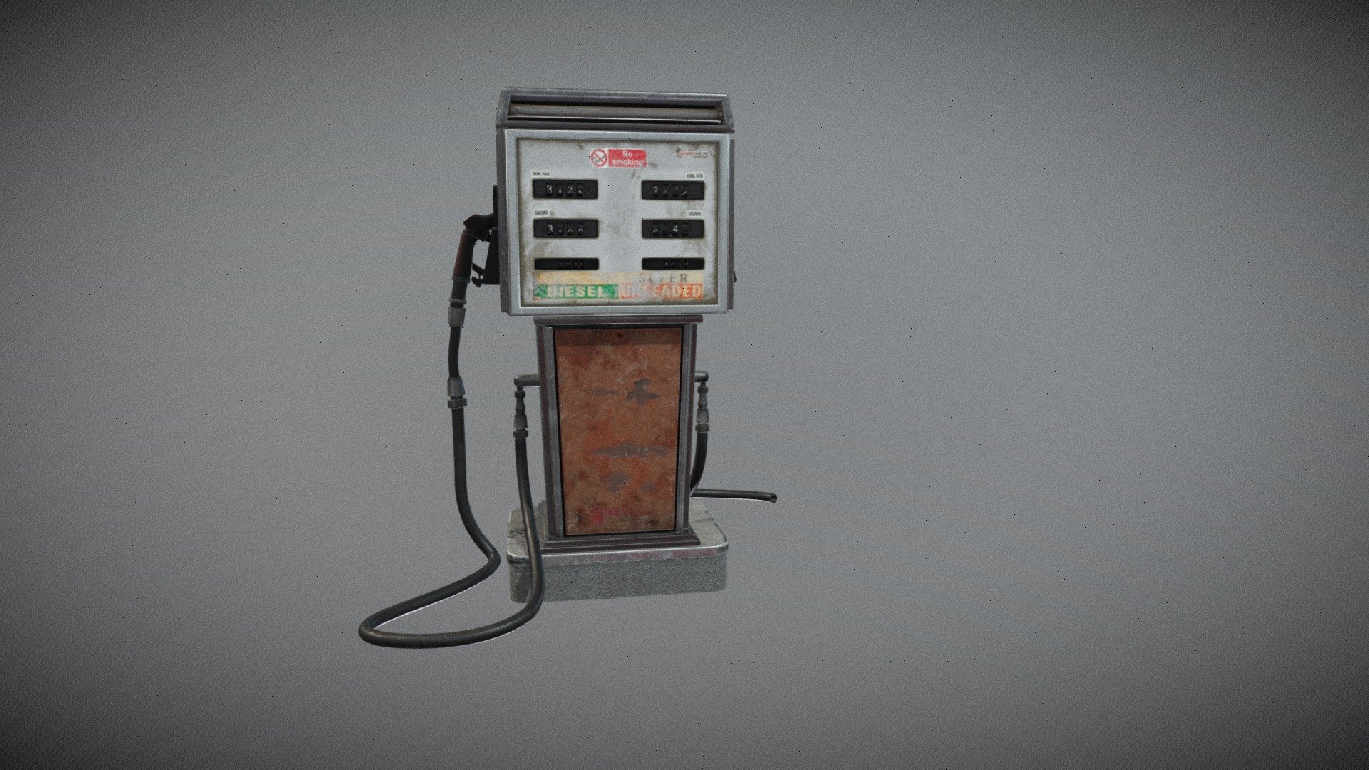 Vintage Gas Pump 70s 80s 3D model