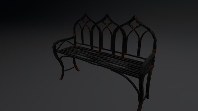 Gothic Bench 3D Model