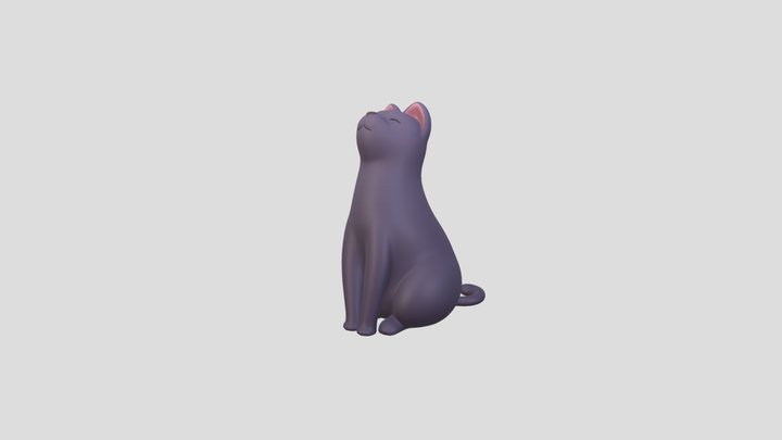 Sitting Cat 001 3D Model