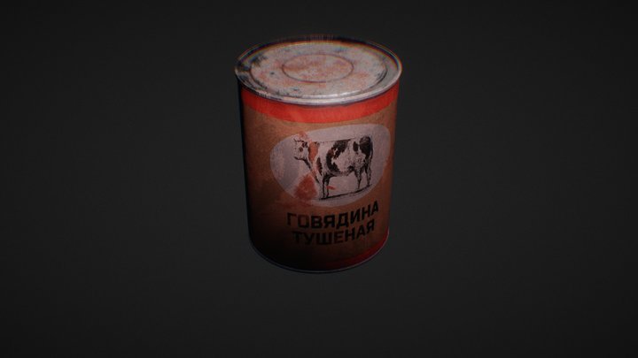 Soviet Tushonka (Canned Stewed Meat) 3D Model