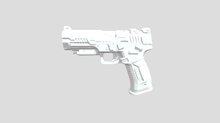 Futuristic Handgun 3D Model