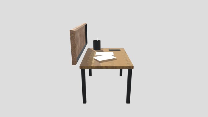 hand painted textrued desk 3D Model