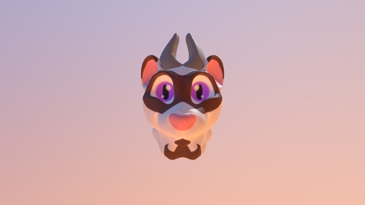 Happy the Dragon Ferret 3D Model