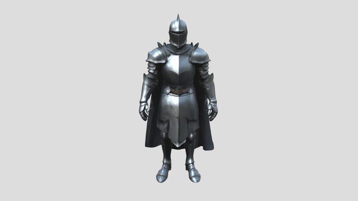 Grey armor Knight 3D Model