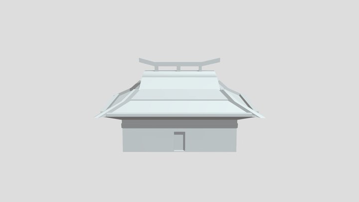 Wide house — greybox 3D Model
