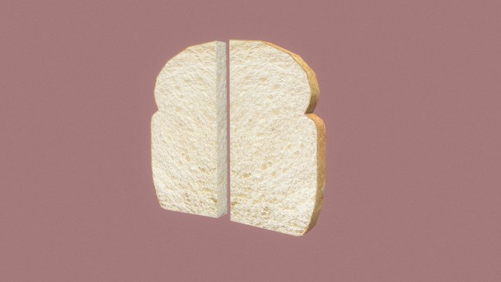 Bread Slice - Low Poly & Realistic 3D Model