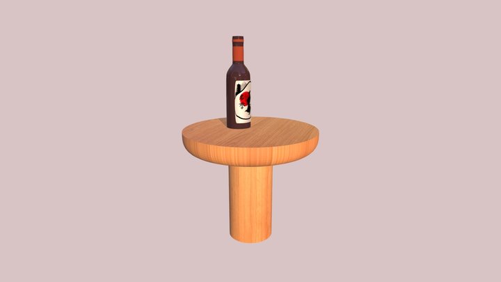 Actividad A3 botella de vino 3D Model