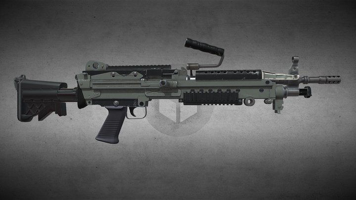M249 SAW Light Machine Gun 3D Model