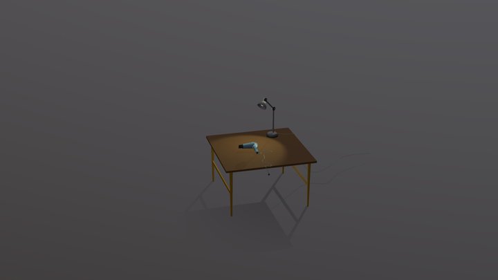 фен С ЛАМПОЙ цвет 3D Model