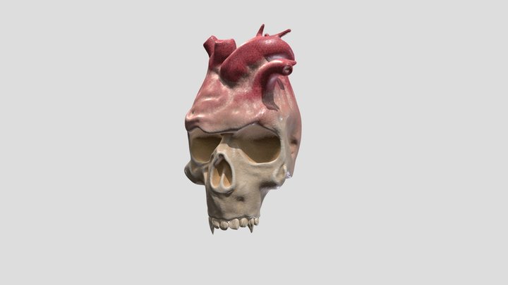 Skull Heart 3D Model