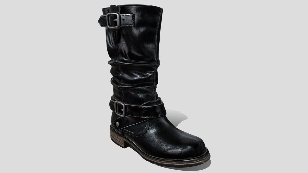 Midnight Buckle Boot 3D Model Free