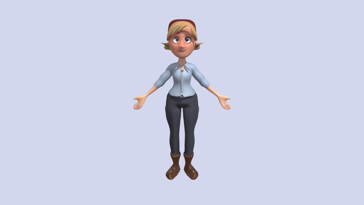 Animated female character 3D Model