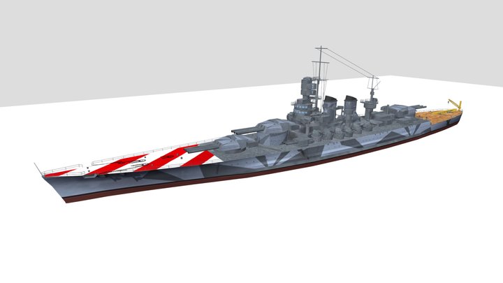 Littorio WW2 Kingdom of Italy Battleship 3D Model