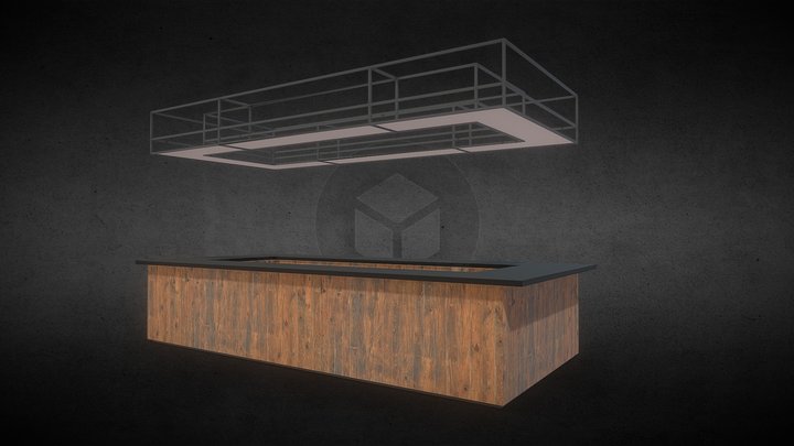 Modern Industrial Bar 3D Model