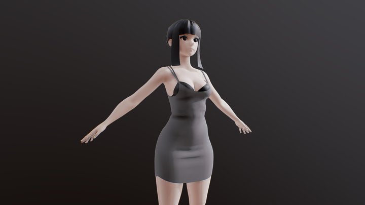 Anime Base Mesh F (Rhine7) 3D Model