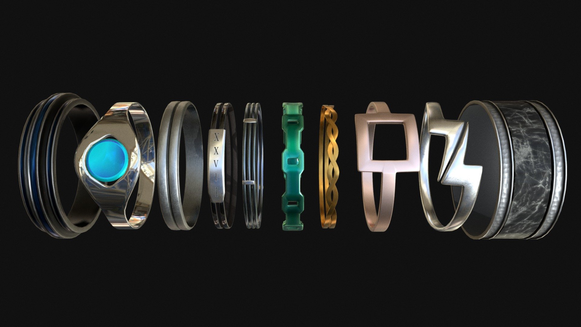 Modern rings - high quality - Buy Royalty Free 3D model by Tijerín Art ...