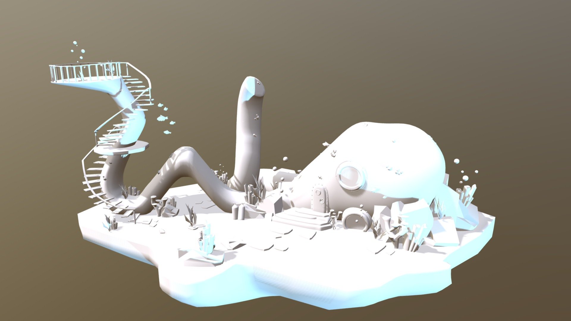 Octopus House (No Texture) - 3D model by MeghanBartsch [7dcd129 ...