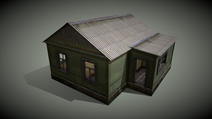 Village House Green 3D Model