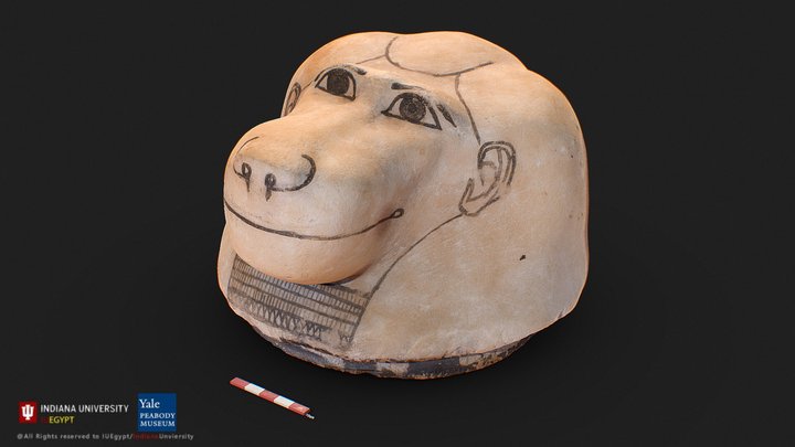 Alabster Canopic Jar Lid (Hapi) 3D Model