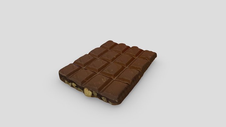 Hazelnuts Chocolate Bar 3D Model