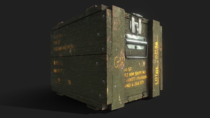 Wooden Ammo Box 3D Model