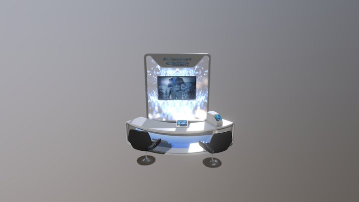 数字银行 玻璃电视架 3D Model