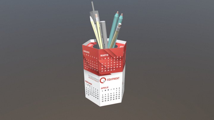 Calendar Hexa suport pixuri 3D Model