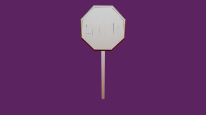 Simple Object 2: Stop Sign 3D Model