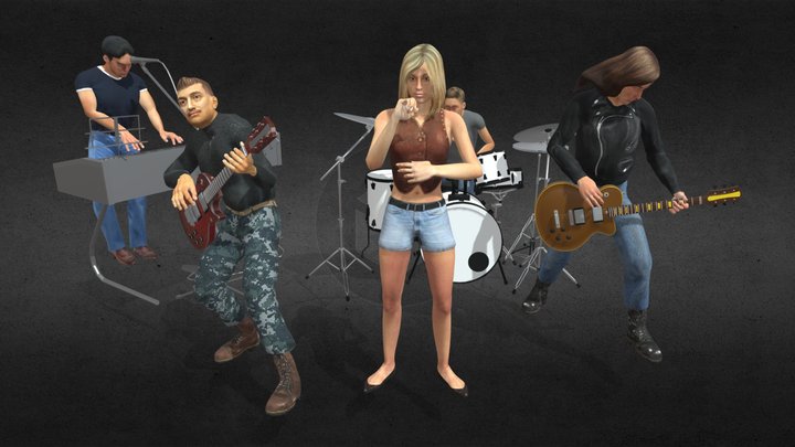 Rock and Roll Band 3D Model