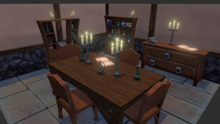 hand painted room 3D Model