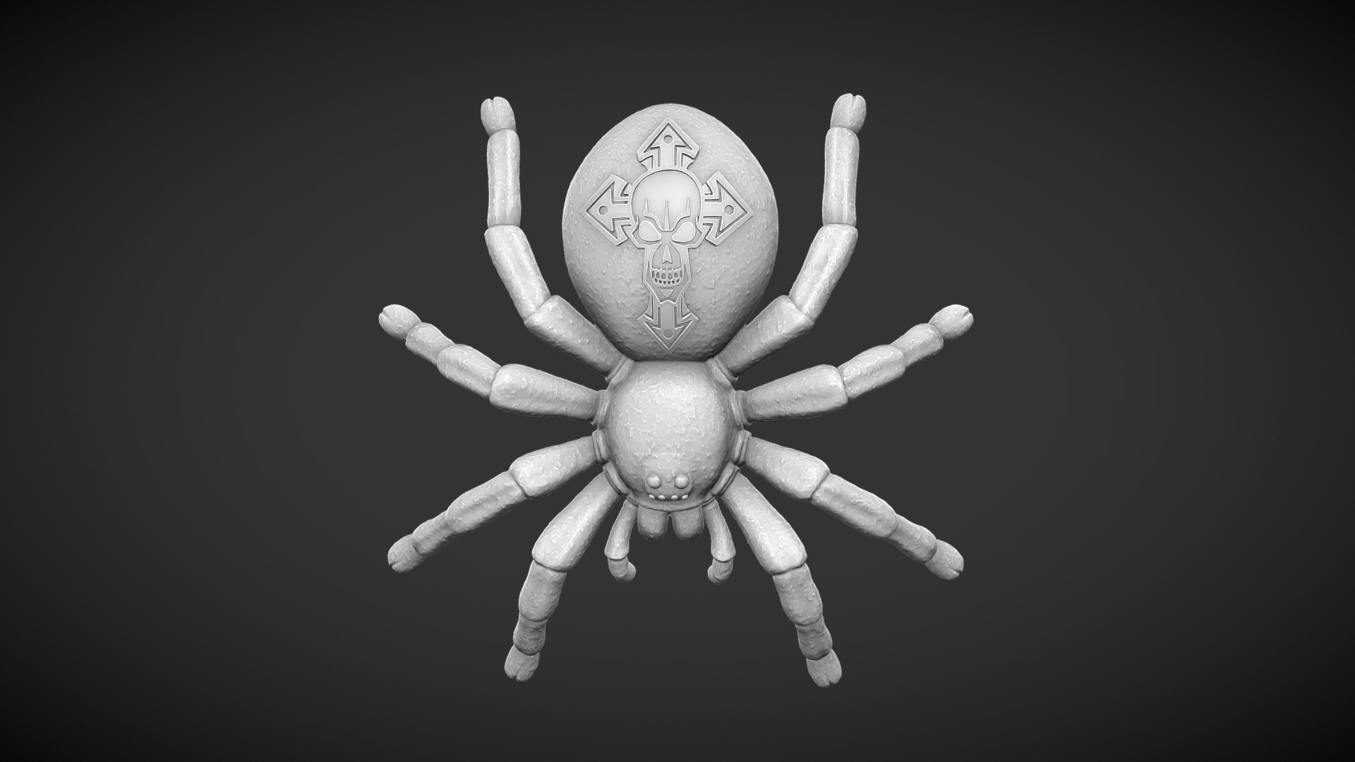 3D model Stylized Spider – 3D print - This is a 3D model of the Stylized Spider - 3D print. The 3D model is about a close-up of a spider.