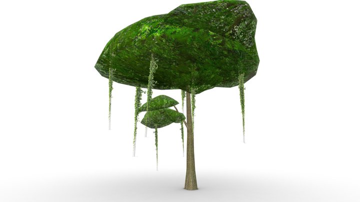 Jungle Tree Lowpoly PSX – Gratis 3D-model STL