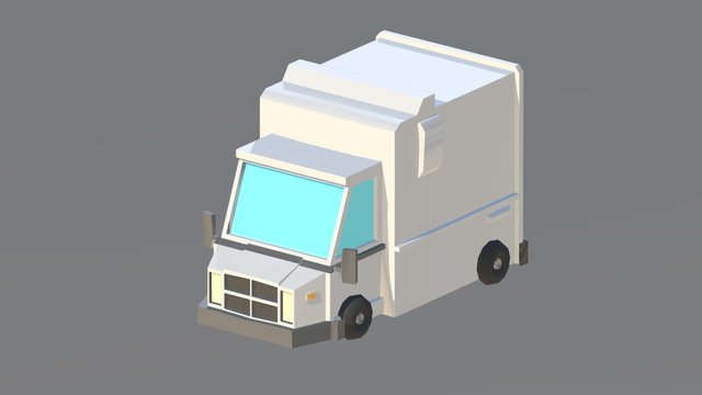 Low Poly Truck 3D Model