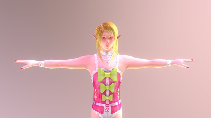 Queen Pink Elf 3D Model