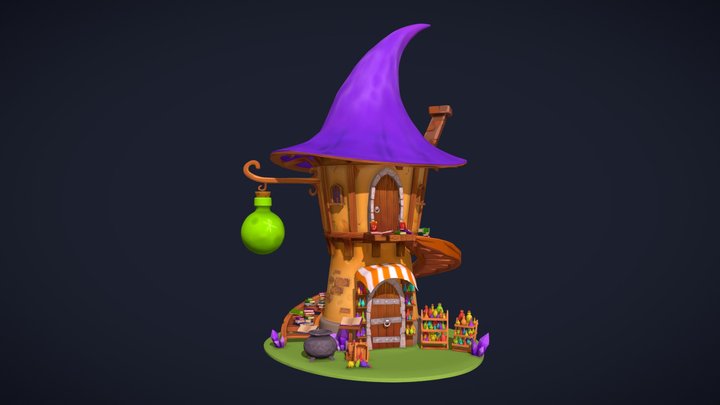 Wizard Tower Potion Shop Facade | Sculpting 3D Model