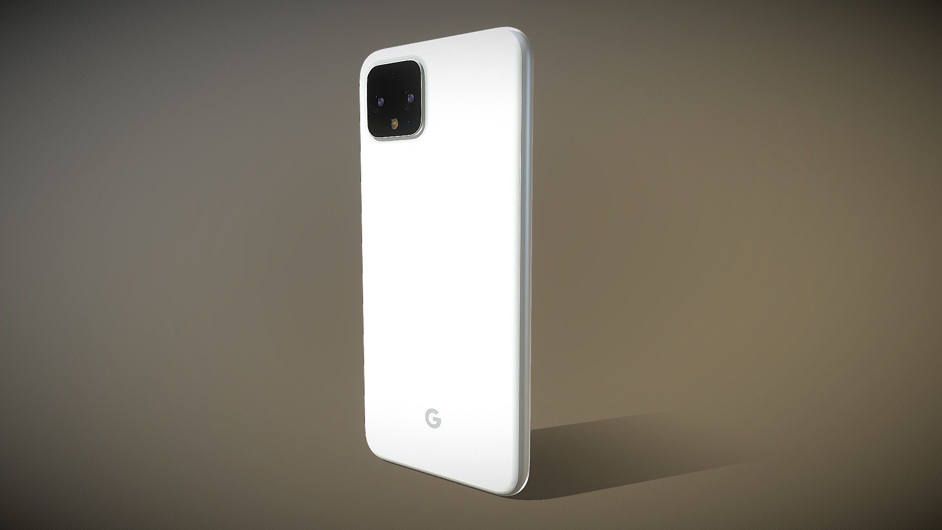 3D model Google Pixel 4 smartphone - This is a 3D model of the Google Pixel 4 smartphone. The 3D model is about a white rectangular object with a black circle on it.