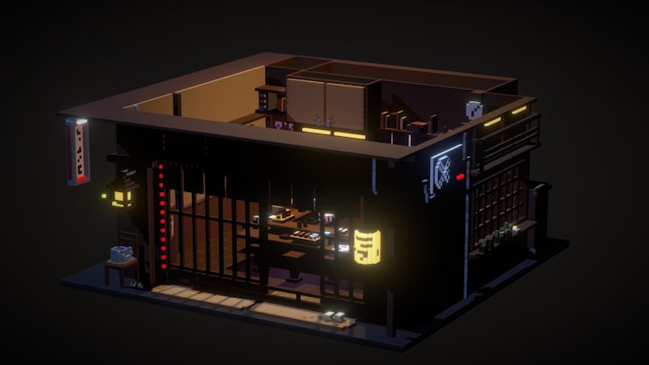 TOKYO DINER - Voxel Art 3D Model