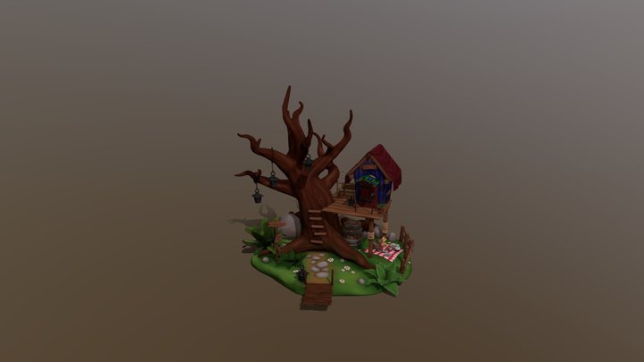 Treehouse Red Riding Hood 3D Model