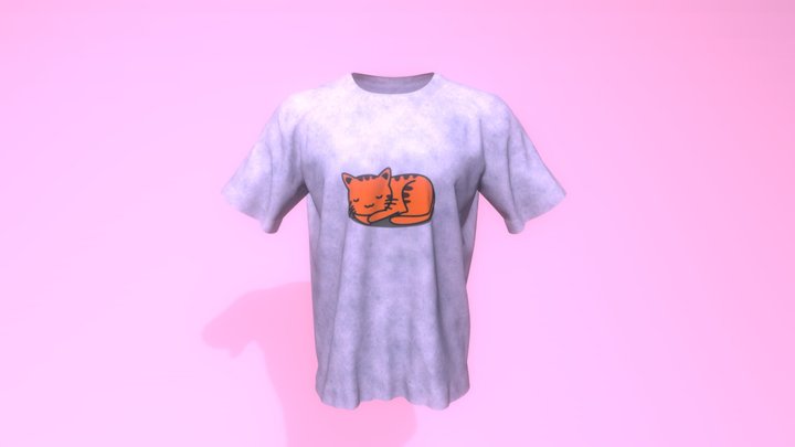 T-shirt Cat 3D Model
