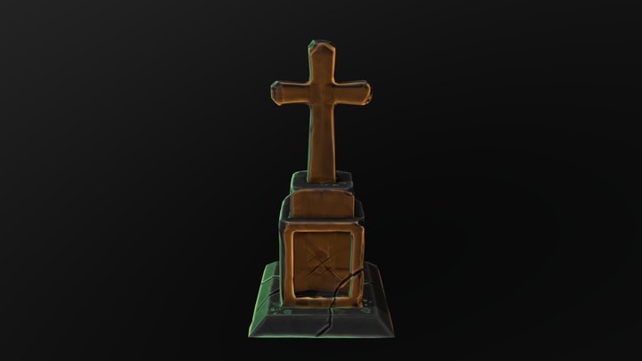 Cross Gravestone V2 3D Model