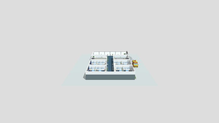 Low Poly Hospital - Example Scene 1 3D Model