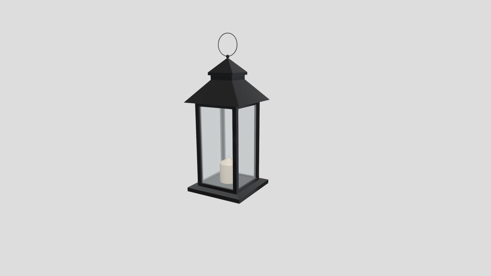 3D model Outdoor Lantern - This is a 3D model of the Outdoor Lantern. The 3D model is about a black and white lamp.