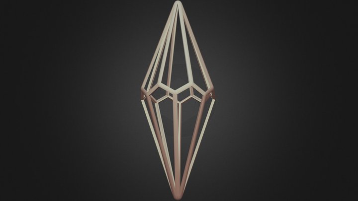Wireframe Shape Octagonal Trapezohedron 3D Model