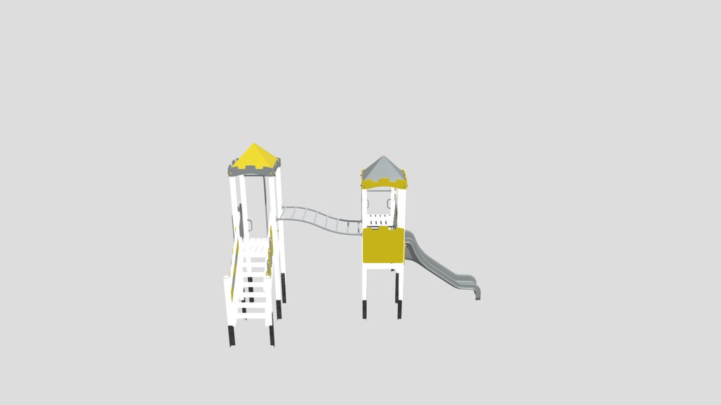 Wooden Grey And Yellow Playground Set