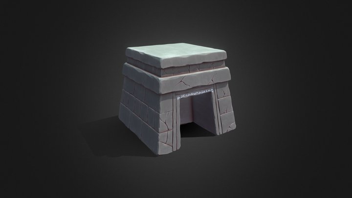 Low Poly Stone Cave 3D Model
