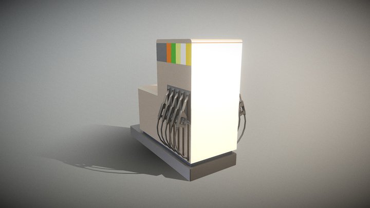 Fuel Dispensers 2 (Low- Poly) 3D Model