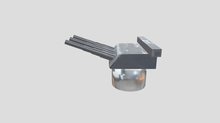 Main Battery from a warship 3D Model