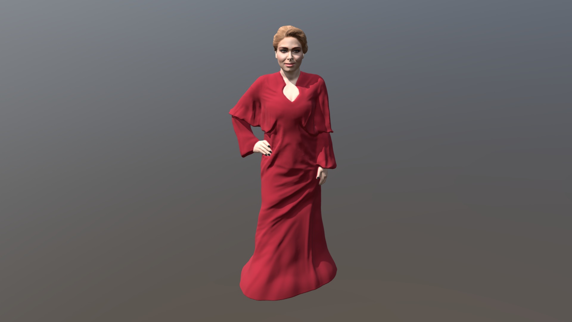 3D model Adele ready for full color 3D printing - This is a 3D model of the Adele ready for full color 3D printing. The 3D model is about a man in a red dress.