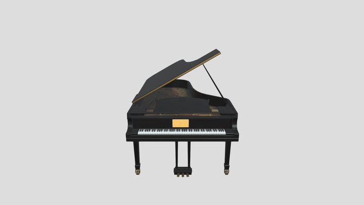 Black Steinway Grand Piano 3D Model