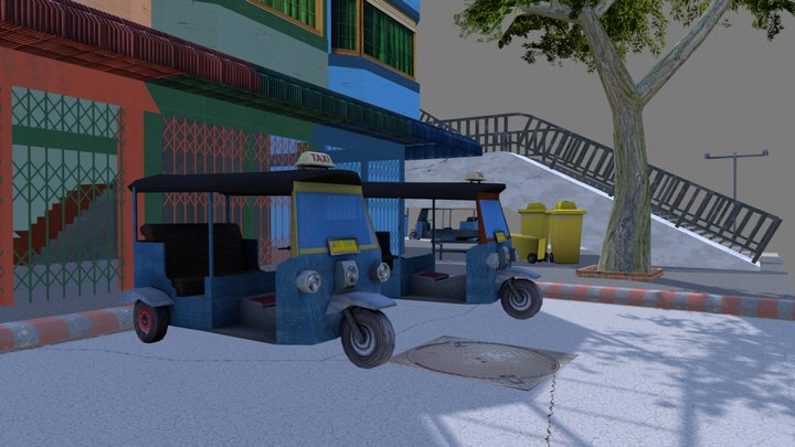 Cityscene of Bangkok Summer 2018 3D Model